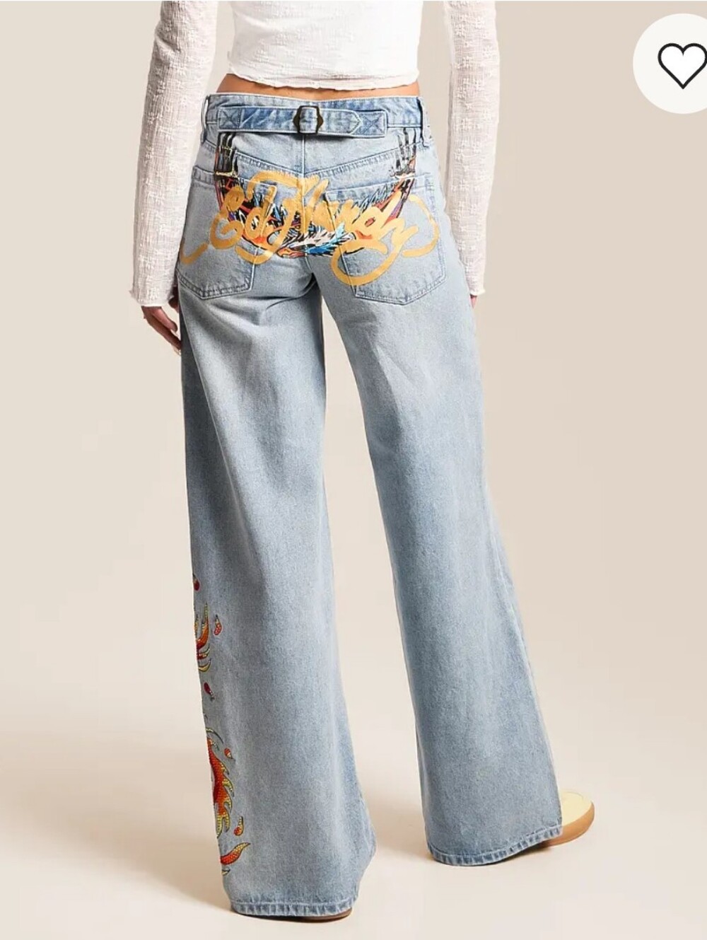 Ed HARDY New
Rhinestone Baggy Wide Leg Jean - Picture 4 of 7